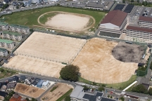 松江工業高校のクレイグラウンド改修。情報化施工採用でより高品質な仕上り
