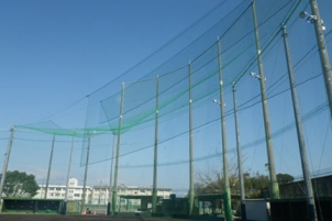 宇治山田商業高等学校野球場に天井ネット、タレネットを整備